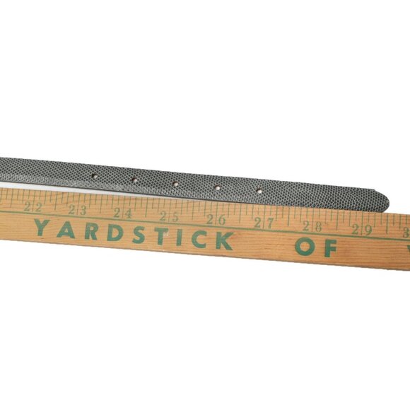 Vintage Couture Emmanuel Leather Snakeskin Skinny Belt 80s Grey Gold - Picture 7 of 10